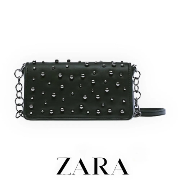 ZARA | Black | BEADED CROSSBODY BAG - Picture 1 of 4